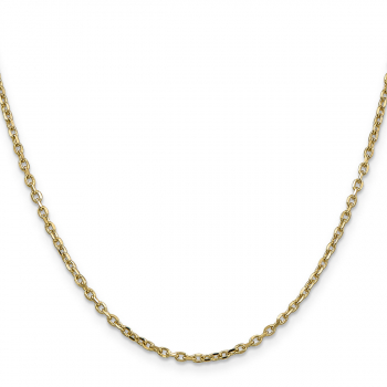 2.2mm Diamond-Cut Open Link Cable Chain Necklace in 14K Gold