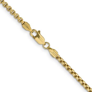 2.45mm Round Box Chain Necklace in 14K Semi-Solid Gold 3