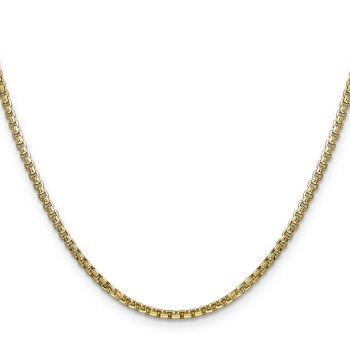 2.45mm Round Box Chain Necklace in 14K Semi-Solid Gold