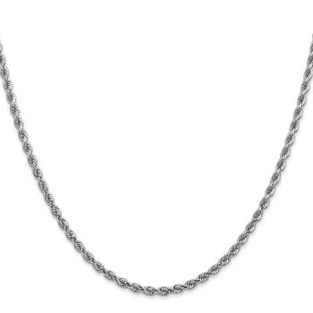 2.75mm 14K White Gold Diamond-Cut Rope Chain Necklace