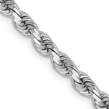 3.75mm Diamond-Cut Rope Chain Necklace in 14K White Gold 2