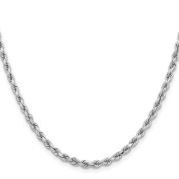 3.75mm Diamond-Cut Rope Chain Necklace in 14K White Gold