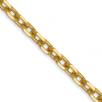 3mm Diamond-Cut Open Link Cable Chain Necklace in 14K Gold 2