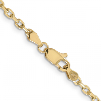 3mm Diamond-Cut Open Link Cable Chain Necklace in 14K Gold 3