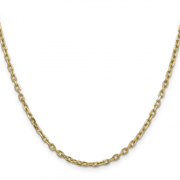 3mm Diamond-Cut Open Link Cable Chain Necklace in 14K Gold