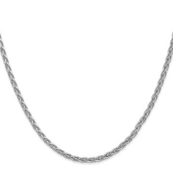 3mm 14K White Gold Wheat Chain