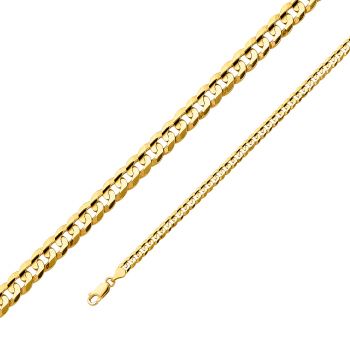 4.8mm 14K Gold Curb Link Chain Necklace
