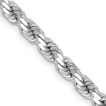 4.25mm 14K White Gold Diamond-Cut Rope Chain 2