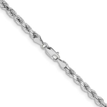 4.25mm 14K White Gold Diamond-Cut Rope Chain 3