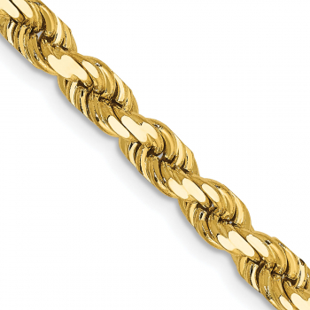 4.5mm 14K Gold Diamond-Cut Rope Chain Necklace 2