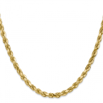 4.5mm 14K Gold Diamond-Cut Rope Chain Necklace