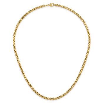 4mm 14K Gold Round Box Chain Necklace 3