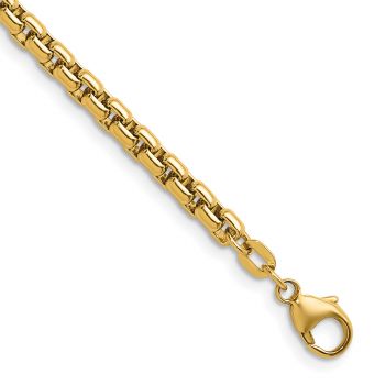 14K Gold 4mm Round Box Chain Bracelet 4
