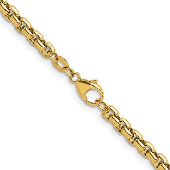14K Gold 4mm Round Box Chain Bracelet 5