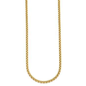 4mm 14K Gold Round Box Chain Necklace