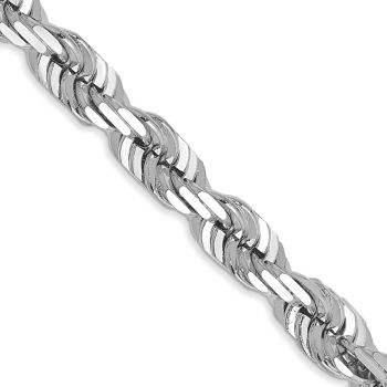 5.5mm Diamond-Cut Rope Chain in 14K White Gold 2