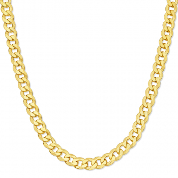 14K Gold 6.25mm Curb Link Chain Necklace