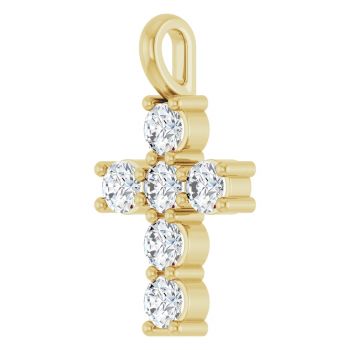 Shining with Grace 1/2 Carat Diamond Cross Pendant in 14K Gold 2