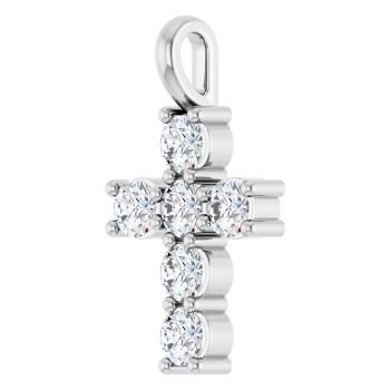 Shining with Grace 1/2 Carat Diamond Cross Pendant in 14K White Gold 2