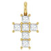 14K Gold 1/2 Carat Princess Cut Diamond Cross Pendant