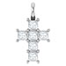 14K White Gold 1/2 Carat Princess Cut Diamond Cross Pendant