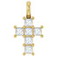 1/4 Carat Princess-Cut Diamond Cross Pendant in 14K Gold