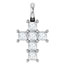 1/4 Carat Princess-Cut Diamond Cross Pendant in 14K White Gold