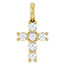 Tiny 1/6 Carat Diamond Cross Pendant for Women in 14K Gold