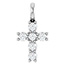 Tiny 1/6 Carat Diamond Cross Pendant for Women in 14K White Gold