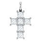 God’s Light 1 Carat Princess-Cut Diamond Cross Pendant in 14K White Gold