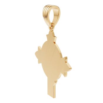 Detailed Jesus Christ Face Head Cross Pendant in 14K Gold 4