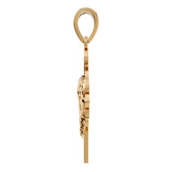 Detailed Jesus Christ Face Head Cross Pendant in 14K Gold 3
