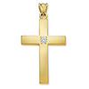 Plain 18K Gold Women's Diamond Cross Pendant