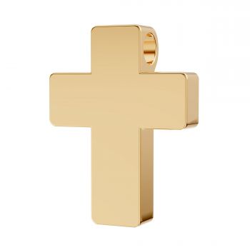 18K Gold Thick Chunky Cross Pendant with Hidden Bail 3