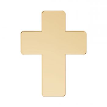 18K Gold Thick Chunky Cross Pendant with Hidden Bail 2