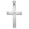 Platinum Plain Women's Diamond Cross Pendant