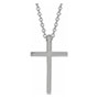 14K White Gold Tiny Cross Necklace with Hidden Bail