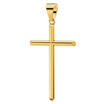 22K Gold Extra-Large Tube Cross Pendant for Men 2
