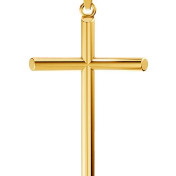 22K Gold Extra-Large Tube Cross Pendant for Men 5