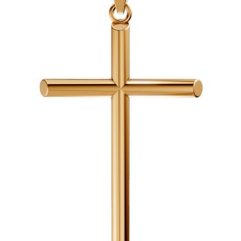 18K Gold Extra-Large Men's Tube Cross Pendant 5