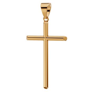 18K Gold Extra-Large Men's Tube Cross Pendant 2