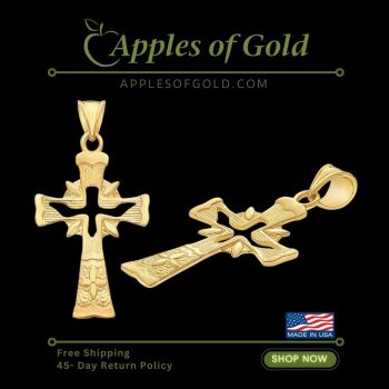 22K Gold Holy Spirit Dove Cross Pendant 2
