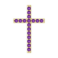 King of Kings Purple Amethyst Gold Cross Pendant