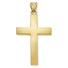Large 14K Gold Men's Thick Heavy Plain Cross Pendant