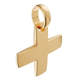 Large Handmade 14K Gold Men's Greek Cross Pendant 2