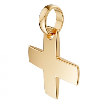 Large Handmade 14K Gold Men's Greek Cross Pendant 3