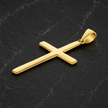 22K Gold Men's Plain Cross Pendant 2