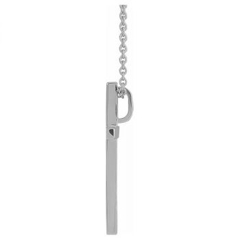 Medium Women's 14K White Gold Plain Cross Necklace With Hidden Bail 4