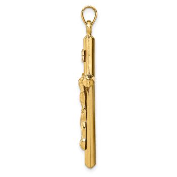 14K Gold Men's Traditional Crucifix Pendant 2