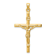 14K Gold Men's Traditional Crucifix Pendant